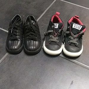 2 pairs boys shoes size 7. Converse & KSwiss